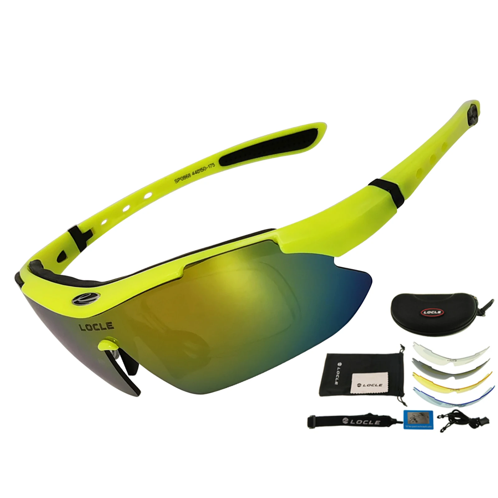 LOCLE Polarisierte Angeln Sonnenbrille Sport Wandern Gläser Radfahren Fahrrad Reiten Brillen UV400 Schützen Camping Männer Sonnenbrille