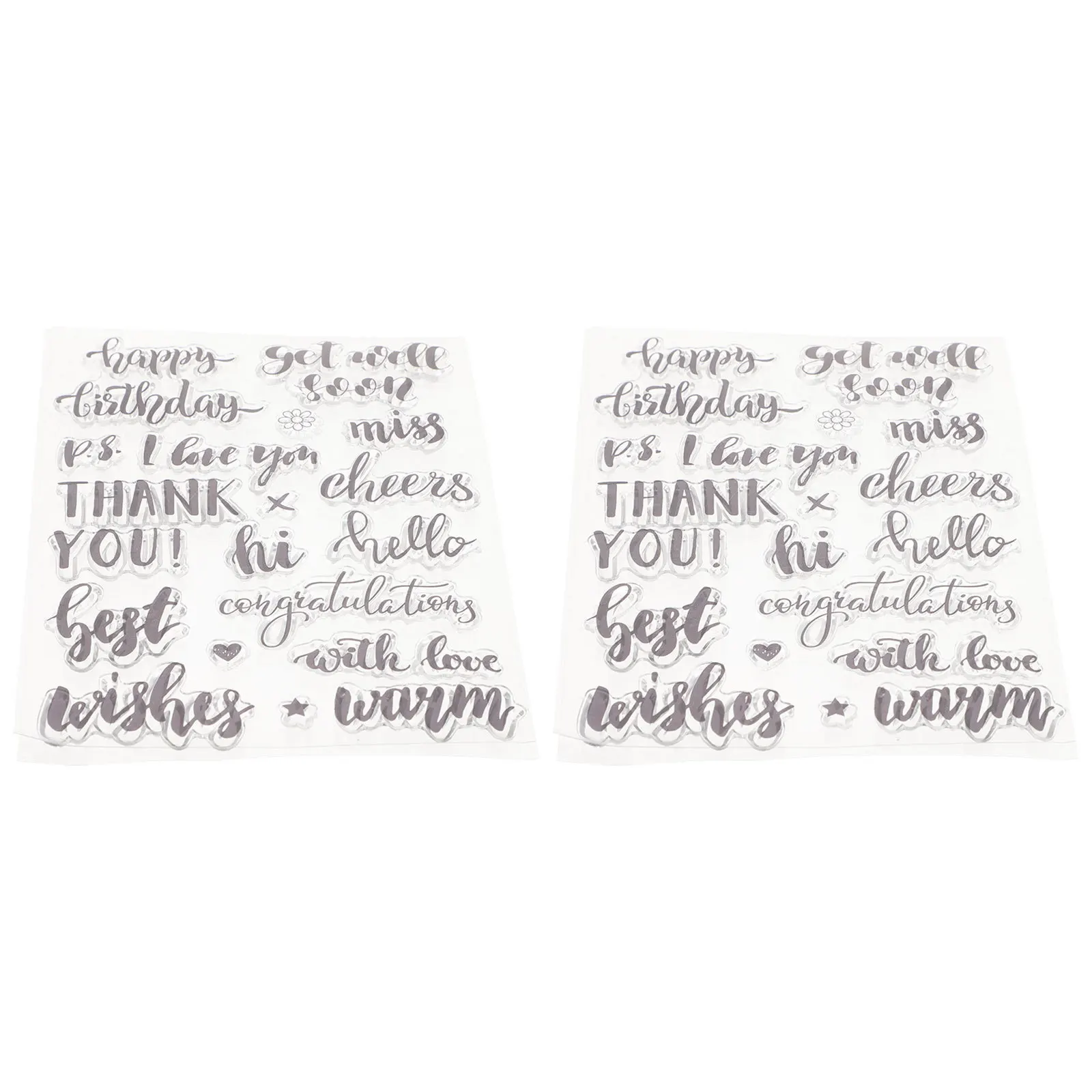 

2Sets Transparent Silicone Stamps for Crafts Letter Stamps DIY Scrapbook Journaling Book Decor Transparent Stamp