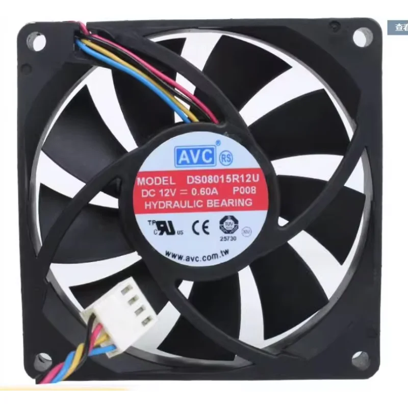 

AVC DS08015R12U P008 DC 12 В 0,60 А 80x80x15 мм 4-проводной охлаждающий вентилятор для сервера