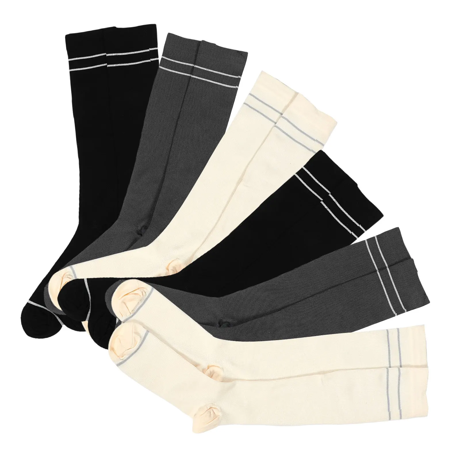 

6Pairs Women Calf Compression Socks Soft Breathable Yoga Socks for Wide Calves Travel Support Leg Shaping Muscle Recovery