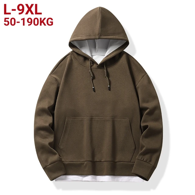 Large Size 9xl Hoodie Sweatshirts Men 2023 New Patchwork Streetwear Cotton Casual Solid Pullover Hooded Oversize Tops 7xl 8xl AliExpress