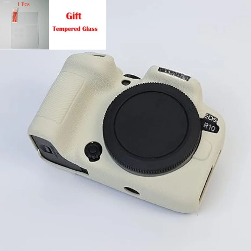 

Soft Silicone Camera Case Protective Body Cover Bag For Canon EOS R10 Camera Bag Silicone Case R10 + free tempered film