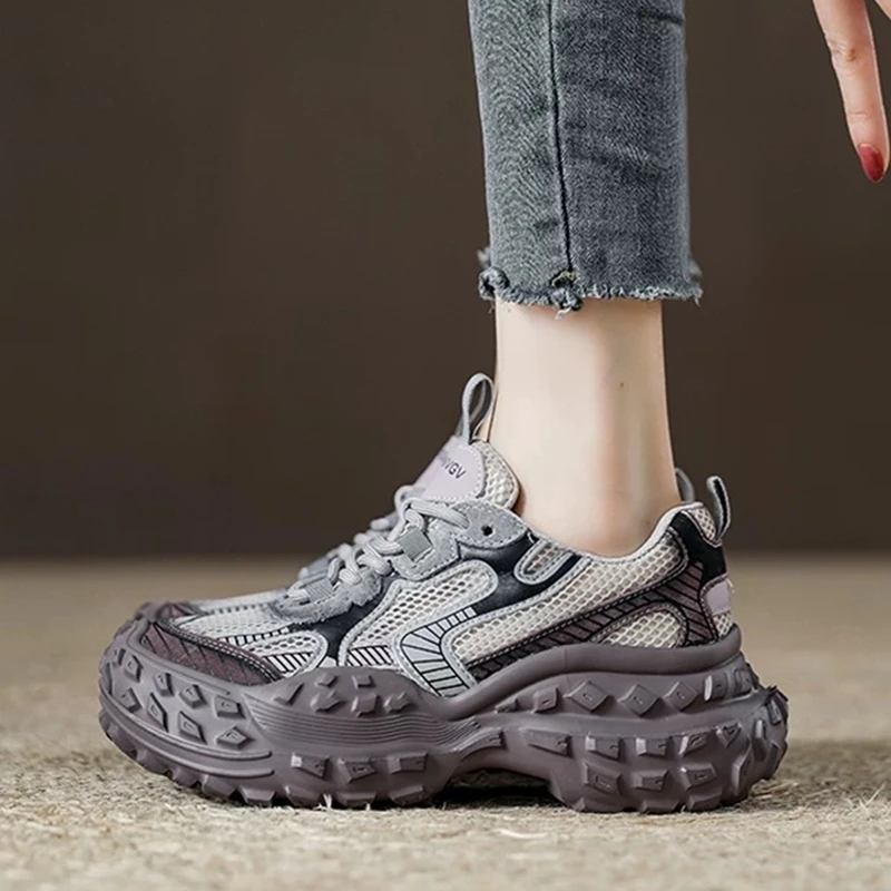 

AIYUQI2026Women's sneakers Shoe Thick-soled height-increasing casual shoes women Plus-size spring and autumn student shoes frail