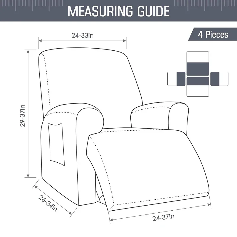 Single Seat Recliner Sofa Cover for Living Room Elastic Reclining Chair Cover Protection Lazy Boy Relax Armchair Cover