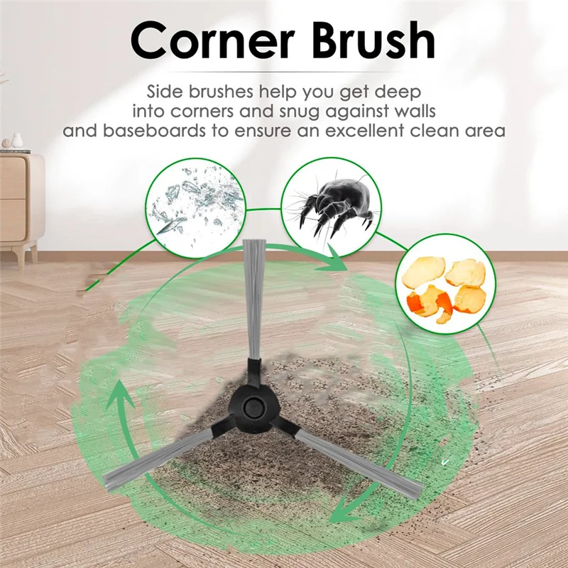 B07B-Side Brush Replacement For Robzone Duoro X-Clean Sweeper- 10 Pcs Set Via Accessories