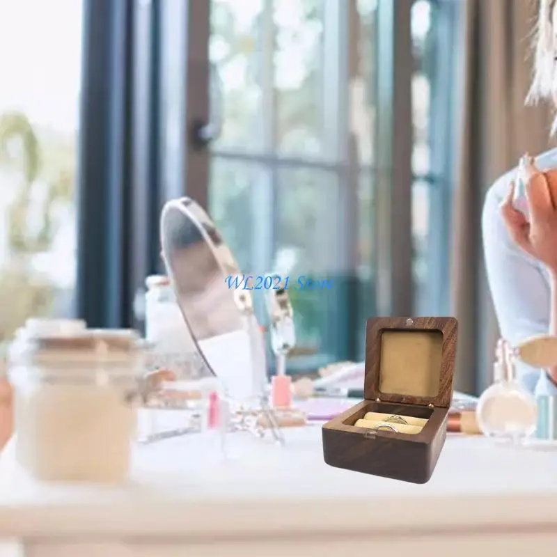 제안 생일 선물에 사용되는 G5GC 이중 사각형 모양의 호두 약혼 반지 상자