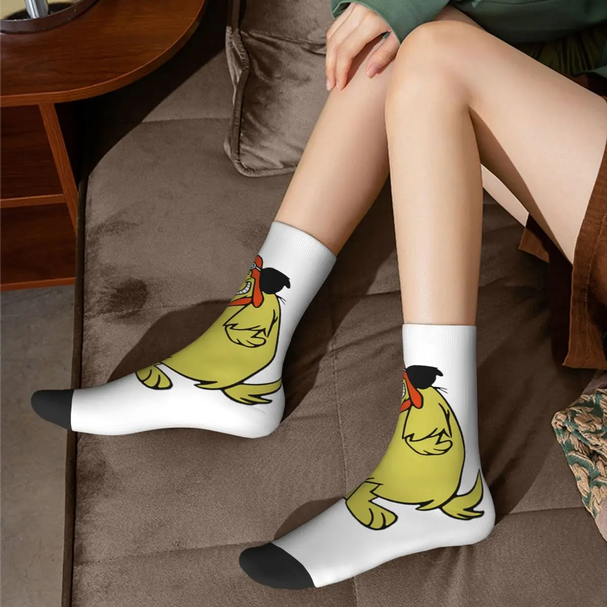 Winter Warm Crazy Design Women Men Muttley Wacky Races Socks Cartoon Non-slip Skateboard Socks