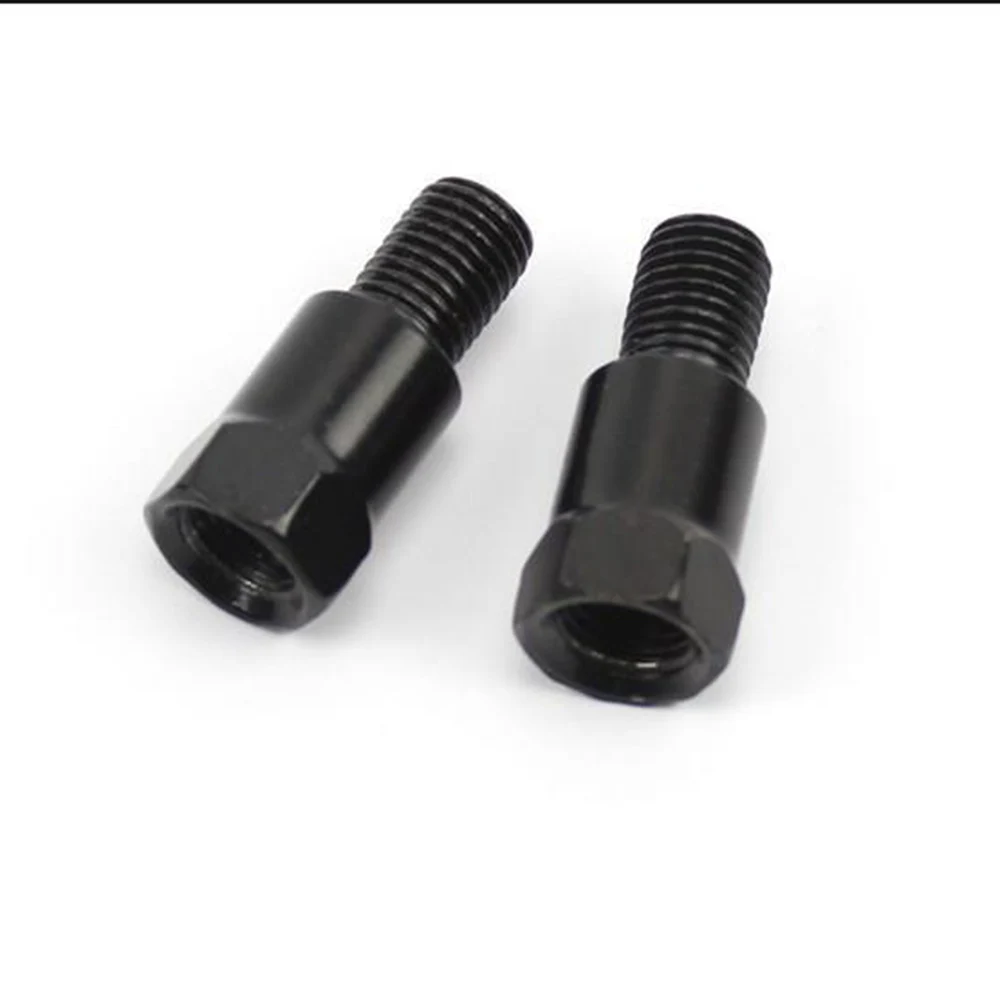 Adaptateur de Rétroviseur en Métal Noir et Argenté, Boulon de Conversion de Filetage dans le Sens Horaire, 8mm, 10mm, 1 Pièce