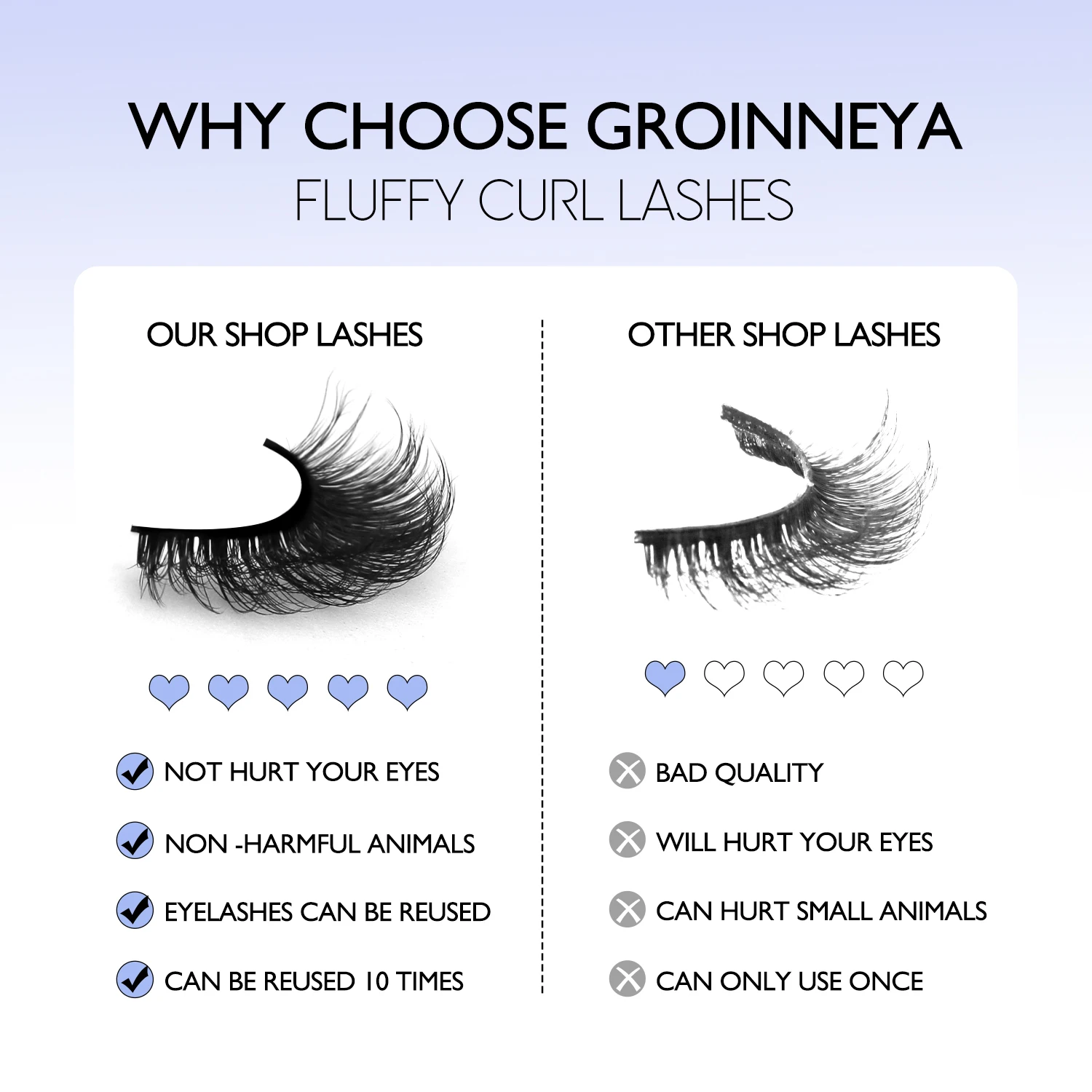 Lasvirey Faux cils épais, cils œil de chat moelleux, volume 5D, faux cils épais en vison, doux et spectaculaires, extension complète