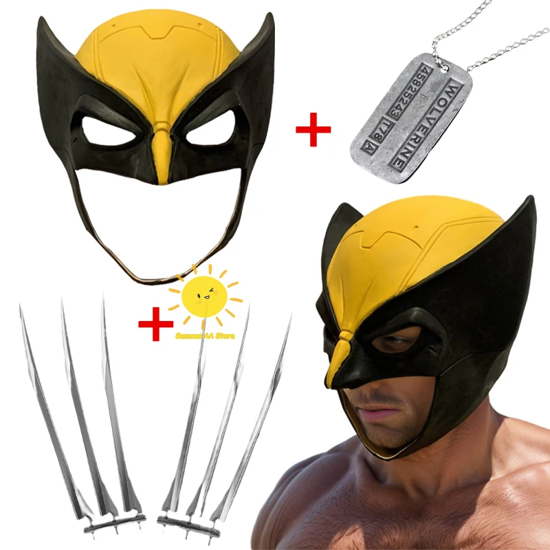 BEAST KINGDOM James Howlett helm Cosplay film Wolverine dengan cakar cakar alat peraga Halloween untuk hadiah topeng lateks berkualitas dewasa