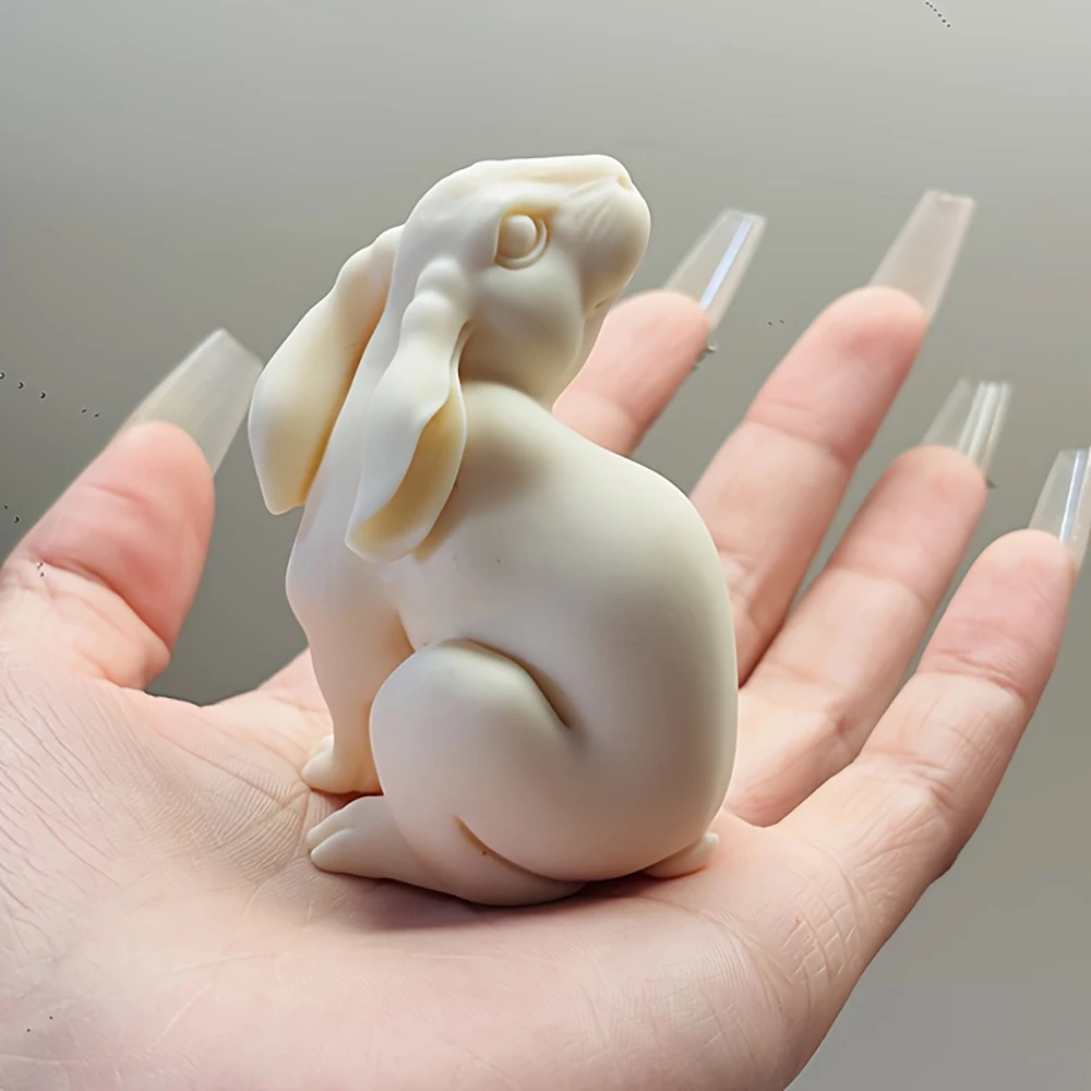 Resin White Rabbit Figurine Resin Rabbit Sculpture Modern Home Decor Valentine's Day Gift Living Room Study Bedroom Art Decoration Creative Resin Crafts Animal Theme Ornament Holiday Birthday Housewarming Gift