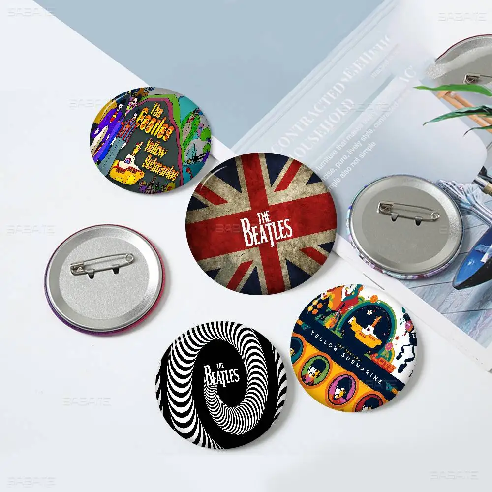 Band T-The-B-Beatles Round Button Pins Slogan Creative Brooches Backpack Clothes Decoration Fashion Cartoon Jewelry Gifts