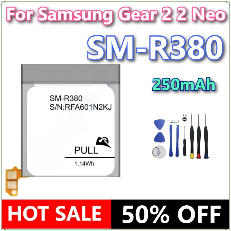 

Brand New SM-R380 EB-BR380FBE 250mAh Battery For Samsung Gear 2 2 Neo + tools