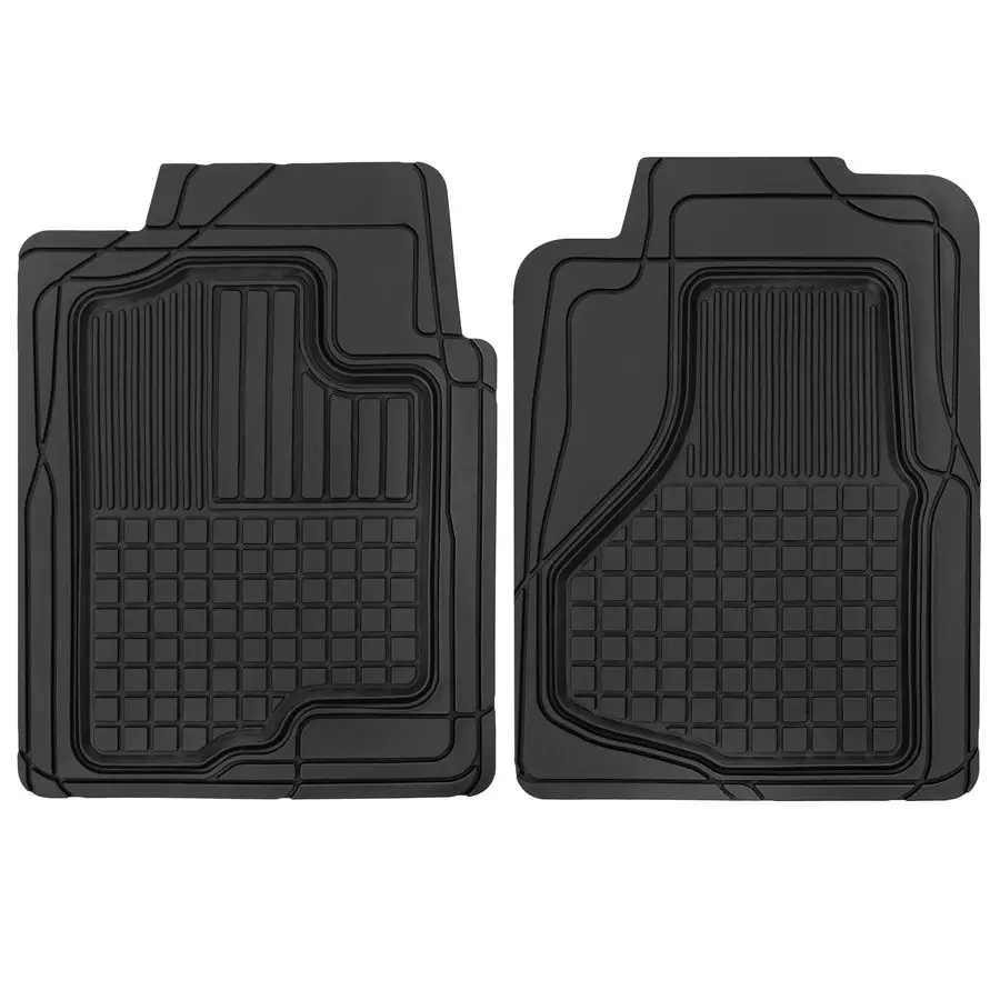

2Piece Premium All Weather Rubber Floor Mats for Cars SUVs Trucks, Heavy Duty Universal Fit Trim To Fit Protection 2 Front Floor