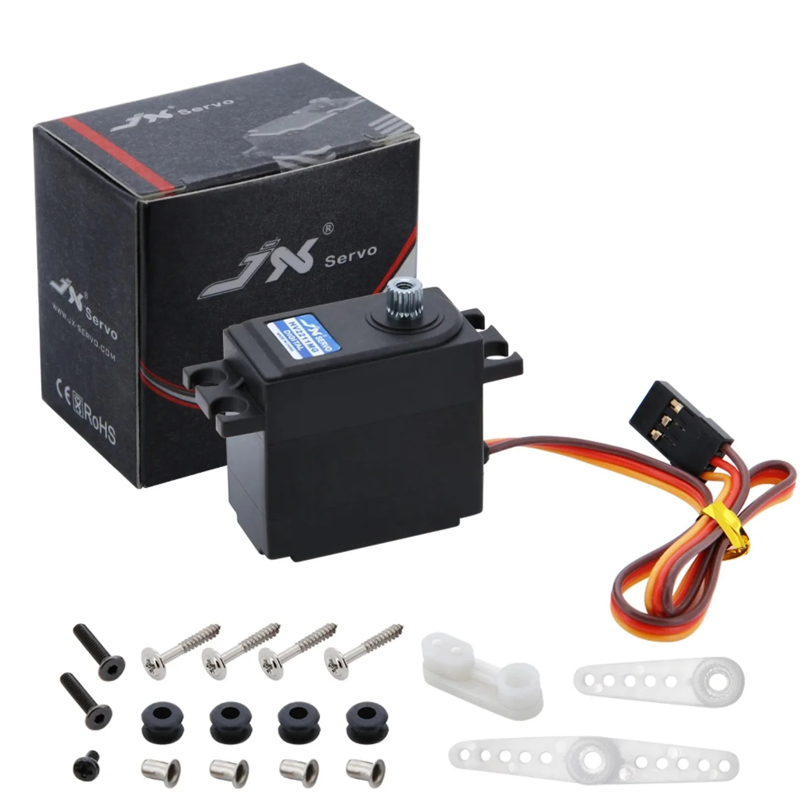 

DIYmall HV2211MG 7.4V Digital Servo Motor 11kg High Torque 0.15s Metal Gear 21T for 1/12 1/14 RC Car