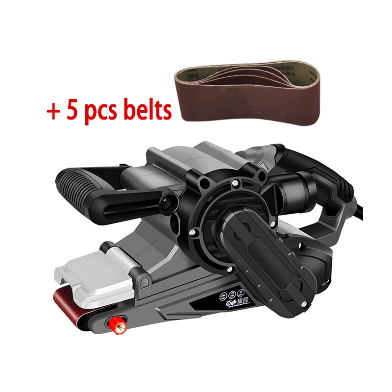 

1200W Portable speed adjustable belt sander with 5 pcs belts wood metal putty sanding machine Polisher Woodworking Tools