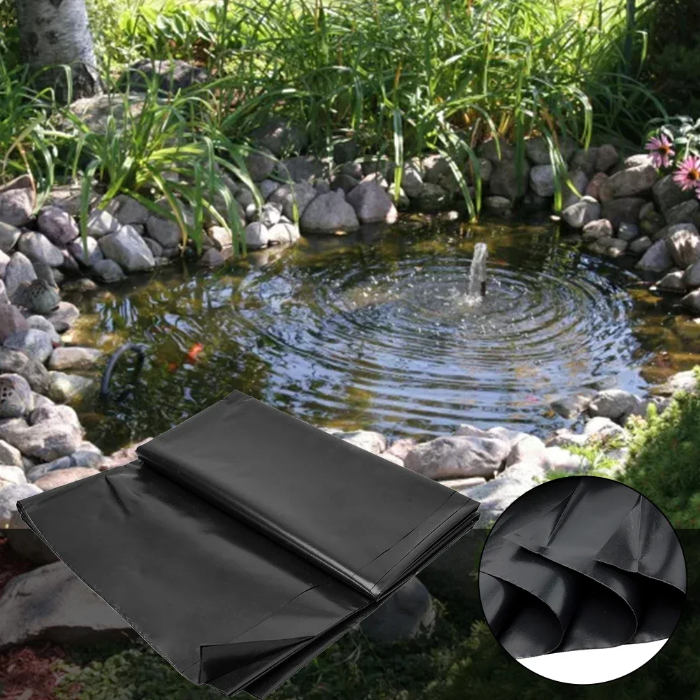 

Outdoor Water Features Fountains Pond Membrane Fish Pond Liner Waterproof Black Landscaping PE Membrane Patio Pools