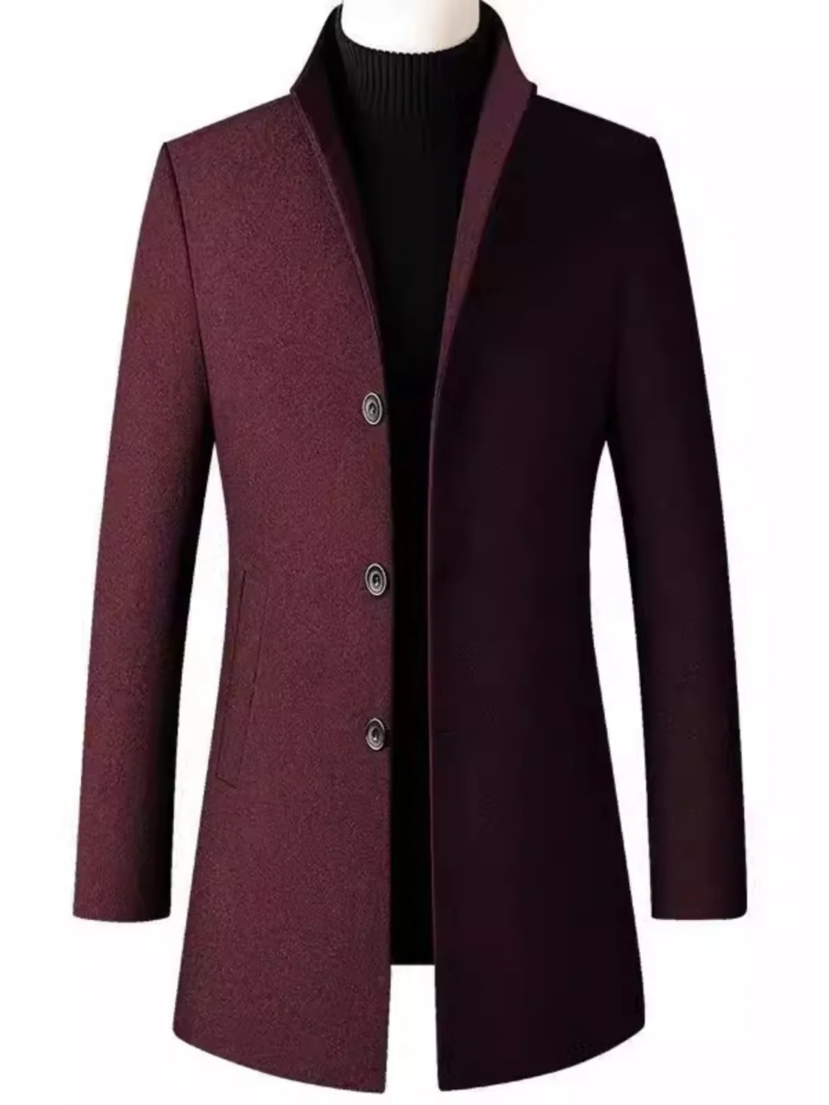

Теплое шерстяное мужское пальто на осень-зиму, не деформирующееся, повседневная верхняя одежда, приталенный крой, для делового стиля, на каждый день, на одной пуговице