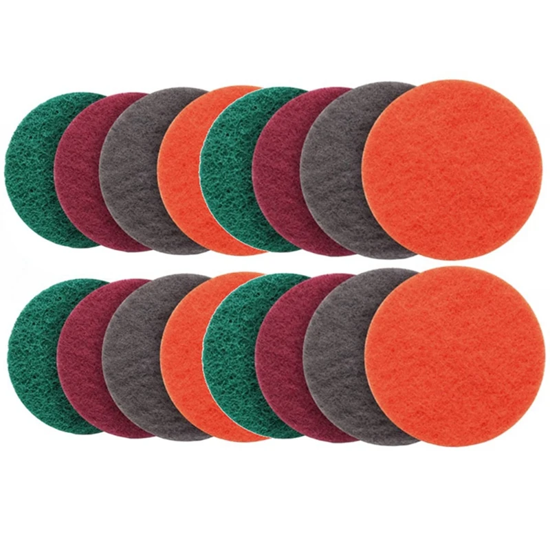 

16Pcs Sanding Fleece Set Polishing Pads 5Inch For Wood, Stainless Steel, Furniture, Grit 180 400 800 1500