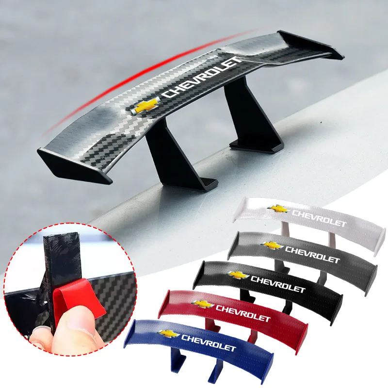 Mini spoiler traseiro de carro de fibra de carbono, mini asa pequena, modelo de decoração para chevrolet captiva trax aveo colorado cruze faísca malibu