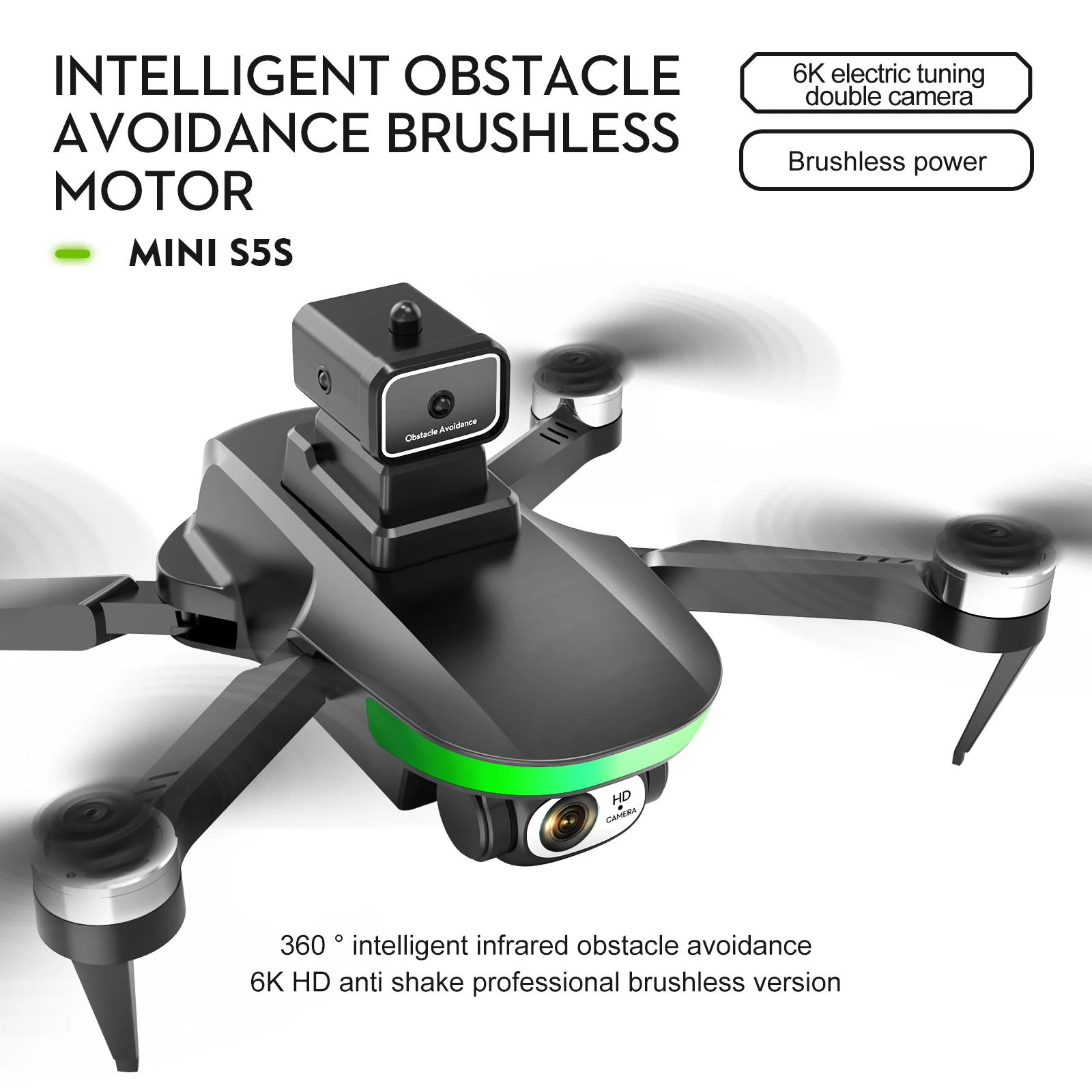 

4/6K S5S Drone WIFI HD Aerial Photography Brushless Optical 2.4G Flow Foldable Quadcopter EIS Electronic Anti Shake RC Plane Toy