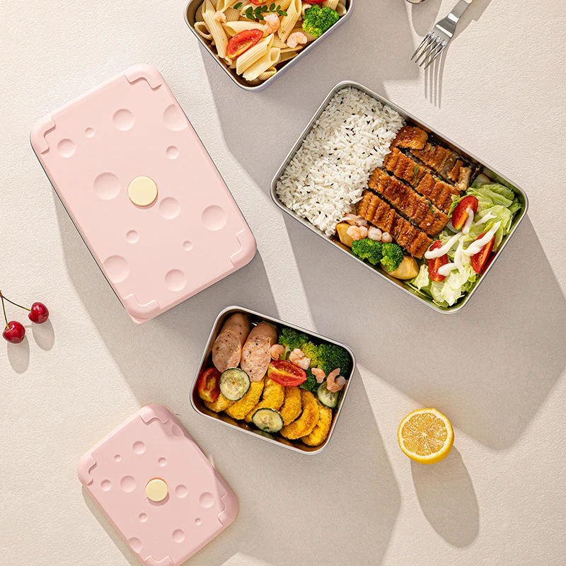 304 Stainless Steel Insulated Lunch Box Microwave Safe Bento Box Leakproof Compartmentalized Food Container for Office Workers