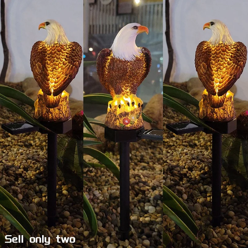 Solar Eagle Outdoor Garden Light Outdoor Path Solar Powered Eagle Stake Lights For Lawn Lighting 2 Pack