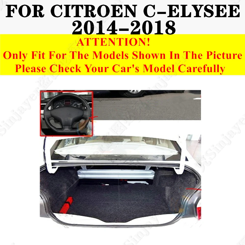 High Side Car Trunk Mat For Citroen C-ELYSEE 2018 2017 2016 15 2014 XPE Tail Boot Tray luggage Pad Rear Cargo Liner Carpet Cover