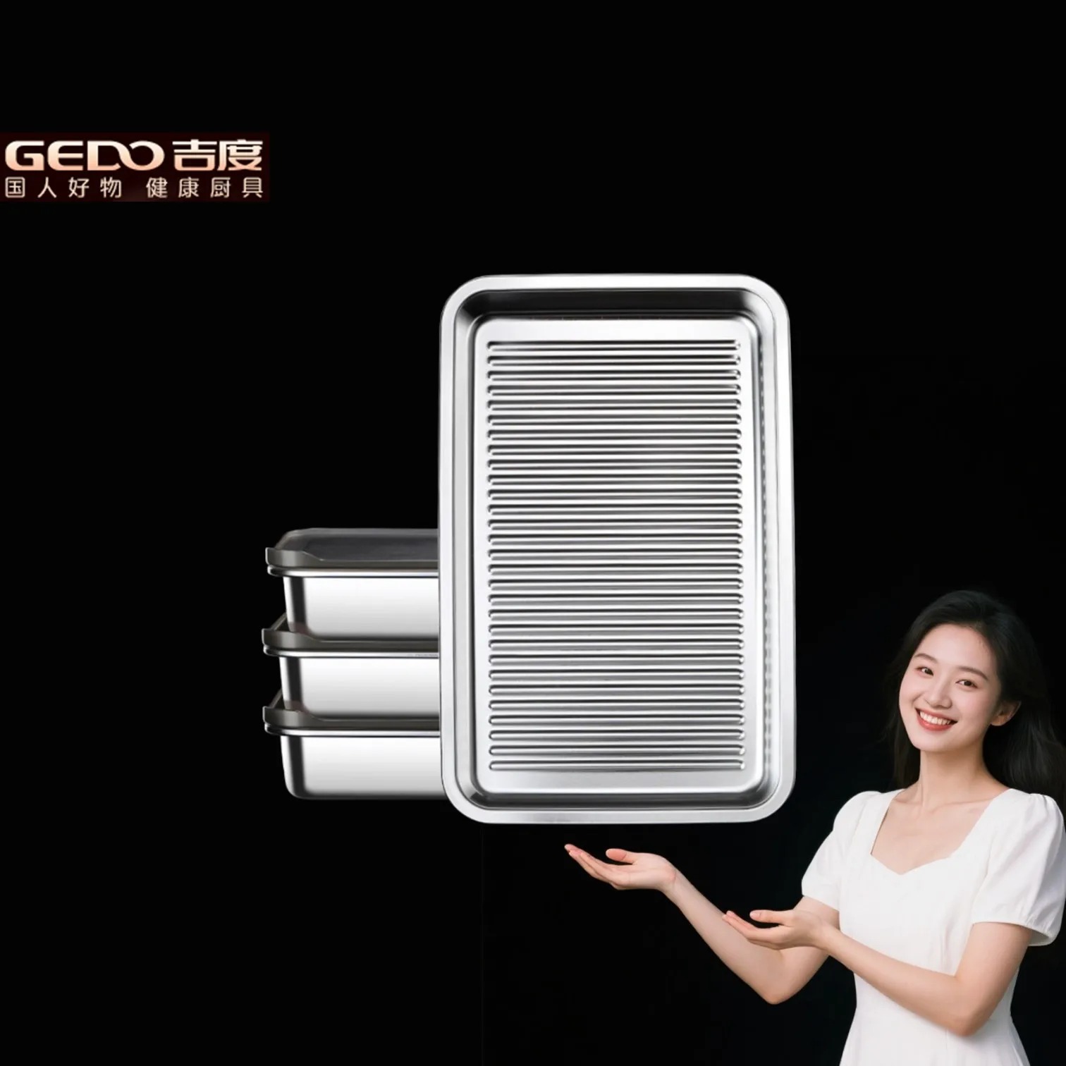 

GEDO Slight Vacuum 3100ml Food Preservation Box Pure Silicone Belt Well Sealed Never Leak Food Container Non-stick Baking Tray
