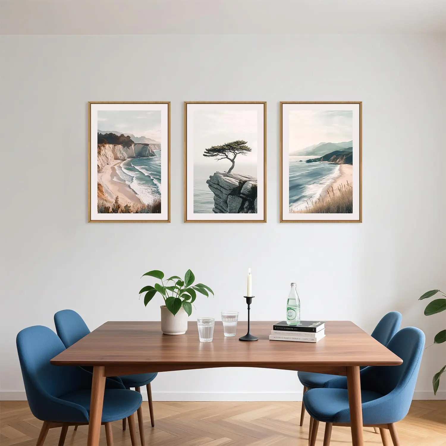 3pcs/Set Beach Canvas Wall Art Summer Ocean Sea View Art Printed Materials Modern Living Room Bedroom