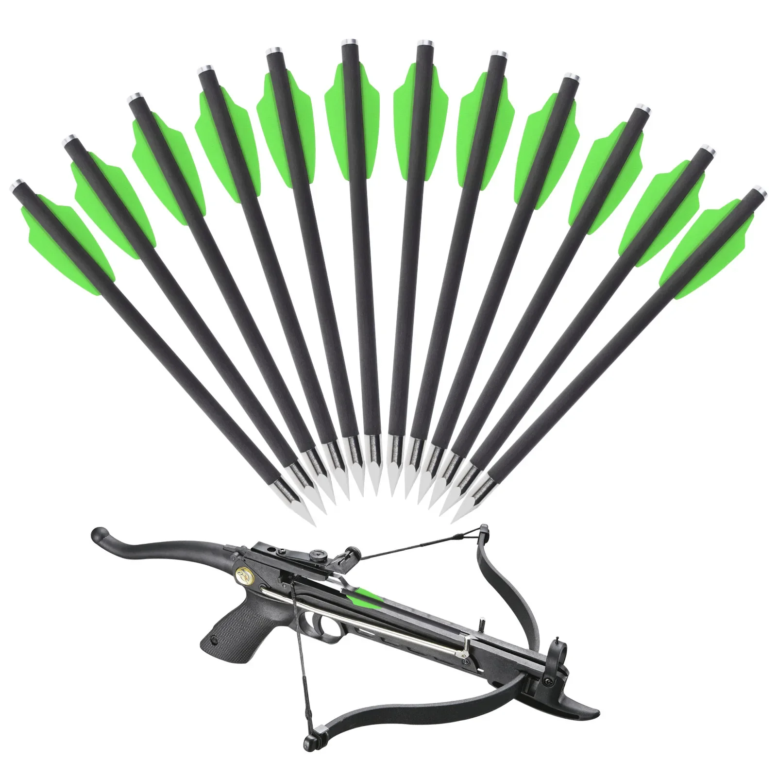 12pcs/lot 6.3inch Pure Carbon Crossbow Bolts Arrows Outdoor sports Crossbow Archery Hunting Shooting Arrows