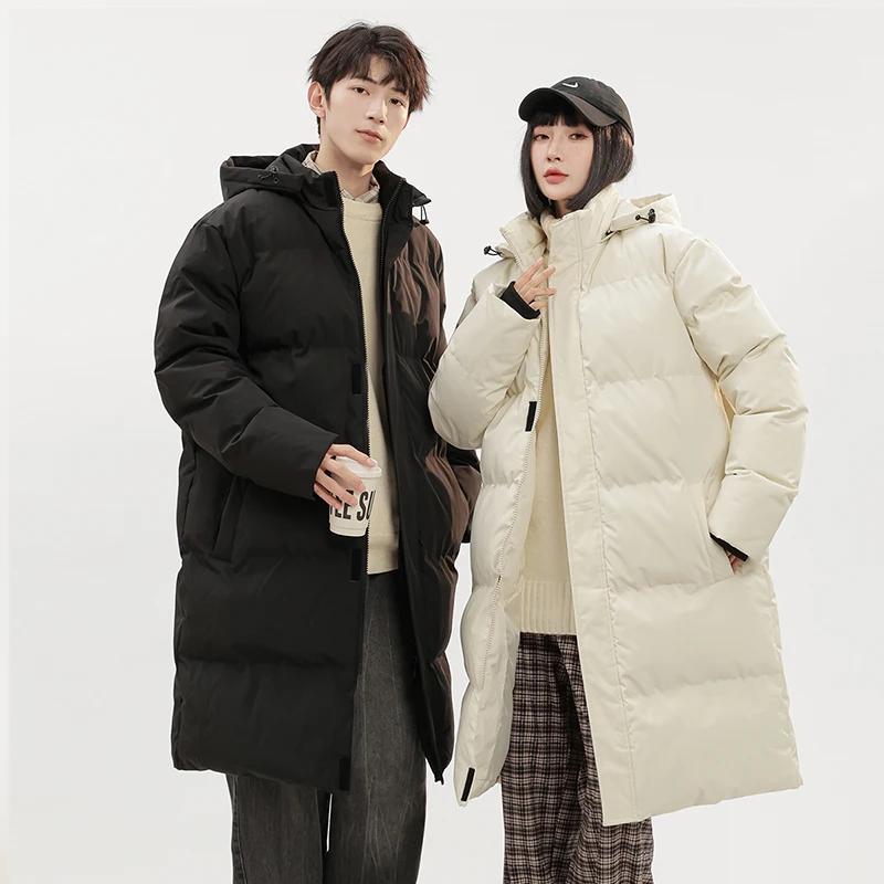 

Down Men's New Winter Thickened Parkas Men Medium-length Cotton Parka Large Size Hooded Warm Windproof Couple Thick Jacket Parka