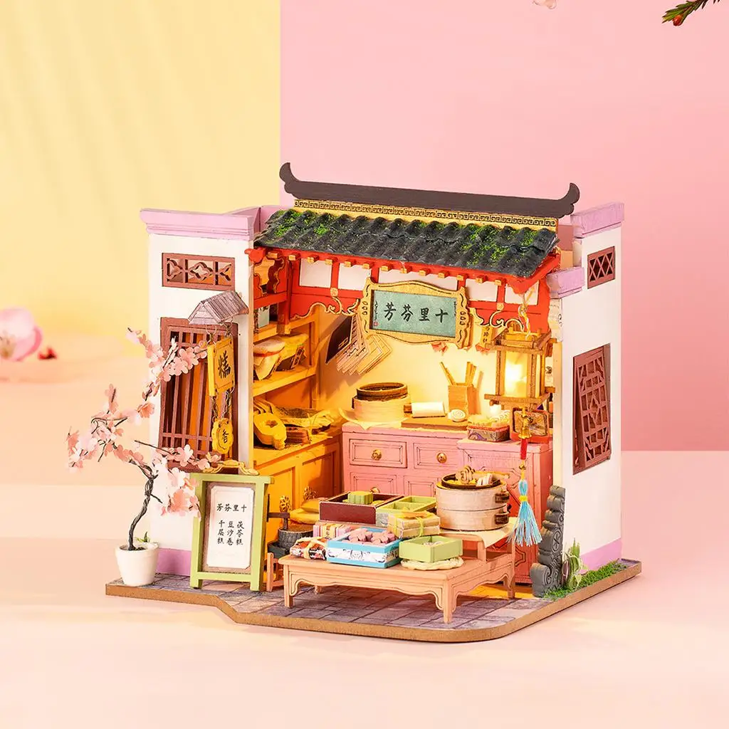 Dollhouse Miniature with  Furniture,  Creative Chinese  3D Puzzles Building Kit Doll House for Adults and Kids