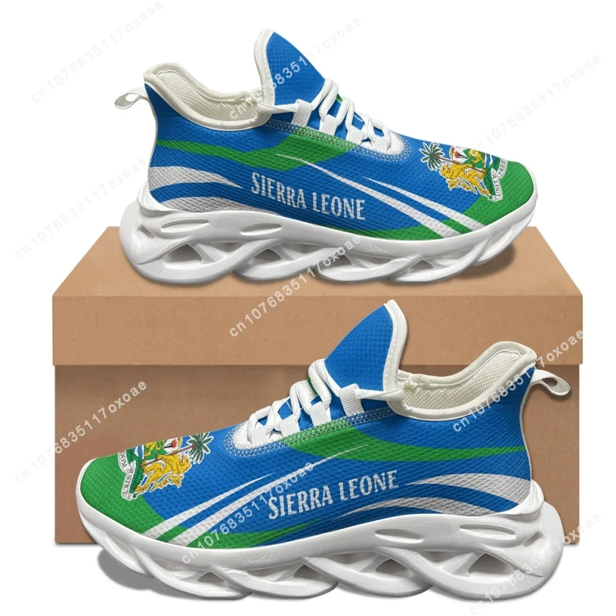 Designer Sneaker Man Flag of Sierra Leone Printed Casual White Running Shoes Fashion Summer Sport Shoe for Male Teenager Boys