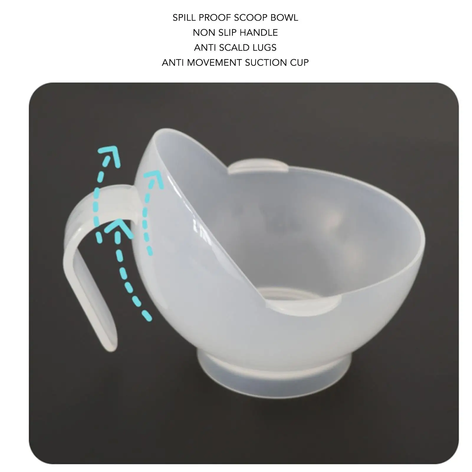 Spill-Proof Suction Bowl for elderly & Disabled | Adaptive Self-Feeding High-Low Scoop Design