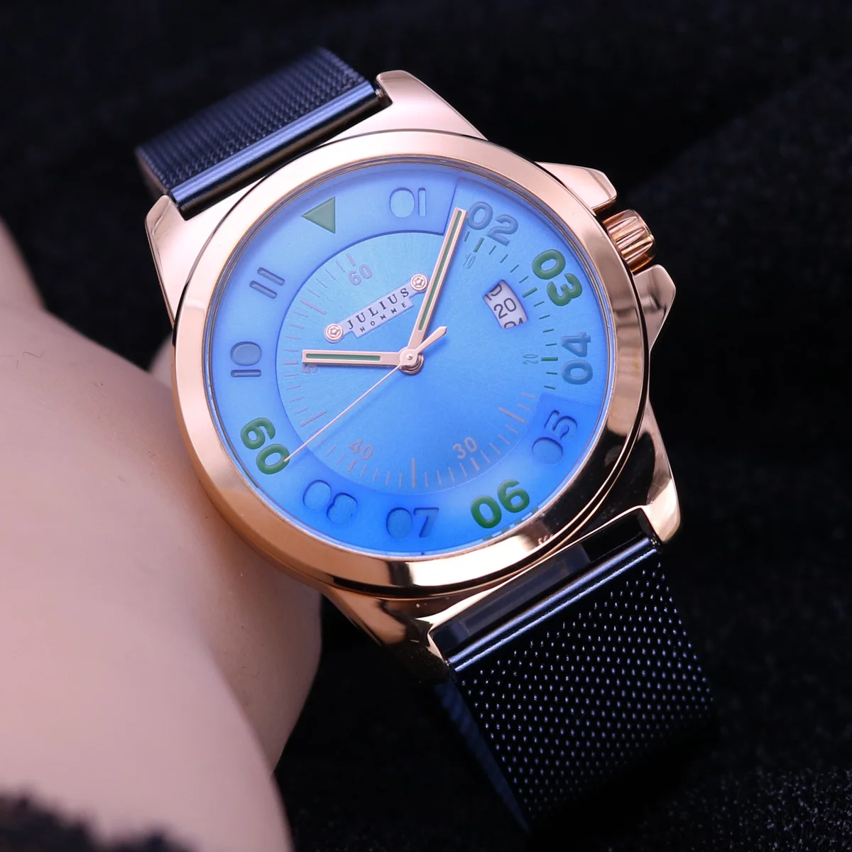 5 Colors Homme Men\'s Watch Japan Mov Hours Top Fashion Dress Steel Bracelet Boy Birthday Valentine Gift Box