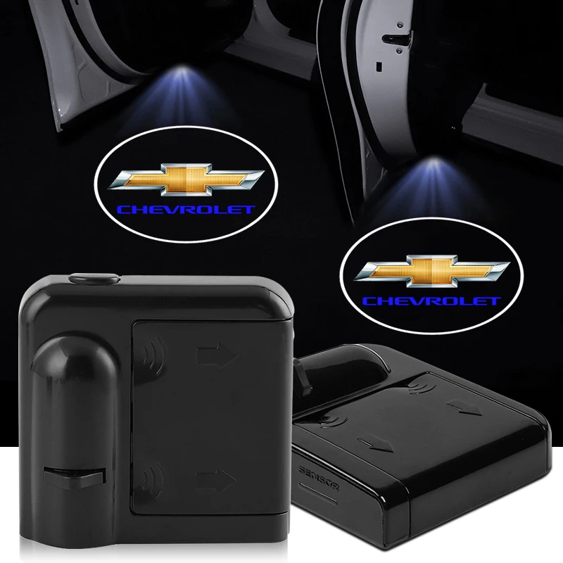 Car Door LED HD Welcome Courtesy Shadow Projector Lamp Car Logo Light For Chevrolet Captiva Colorado Cruze Spark Malibu