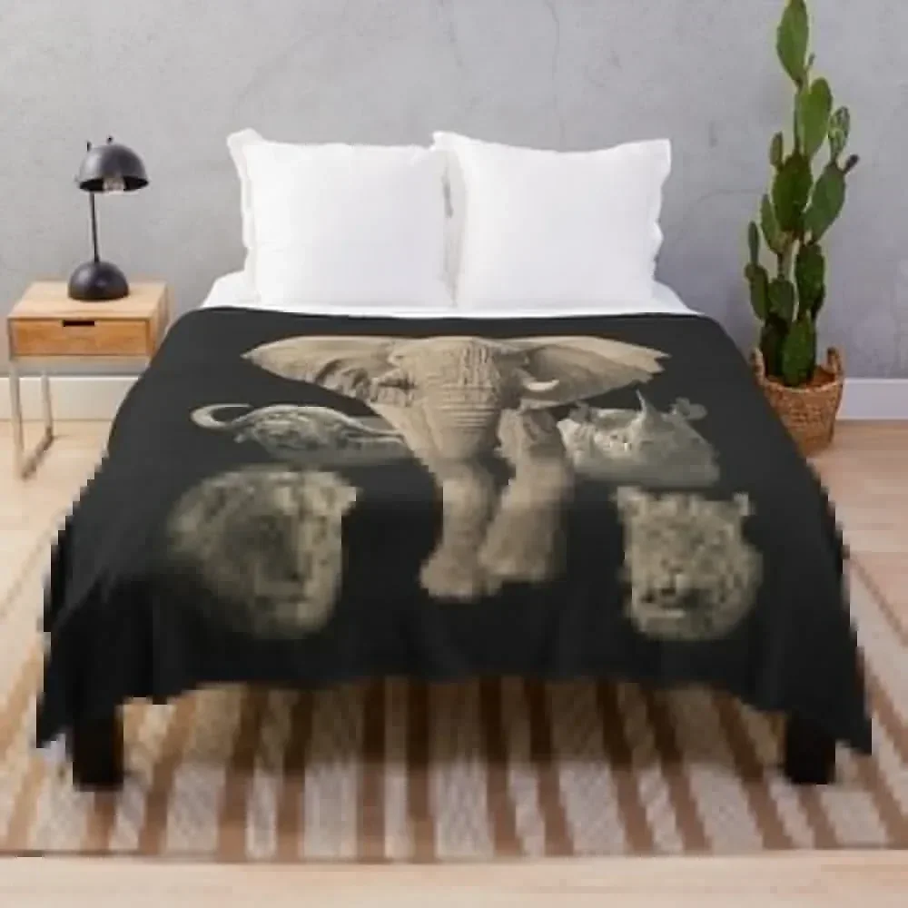 

Big Five Africa Safari Throw Blanket Lightweight Warm Blanket for Travel Camping