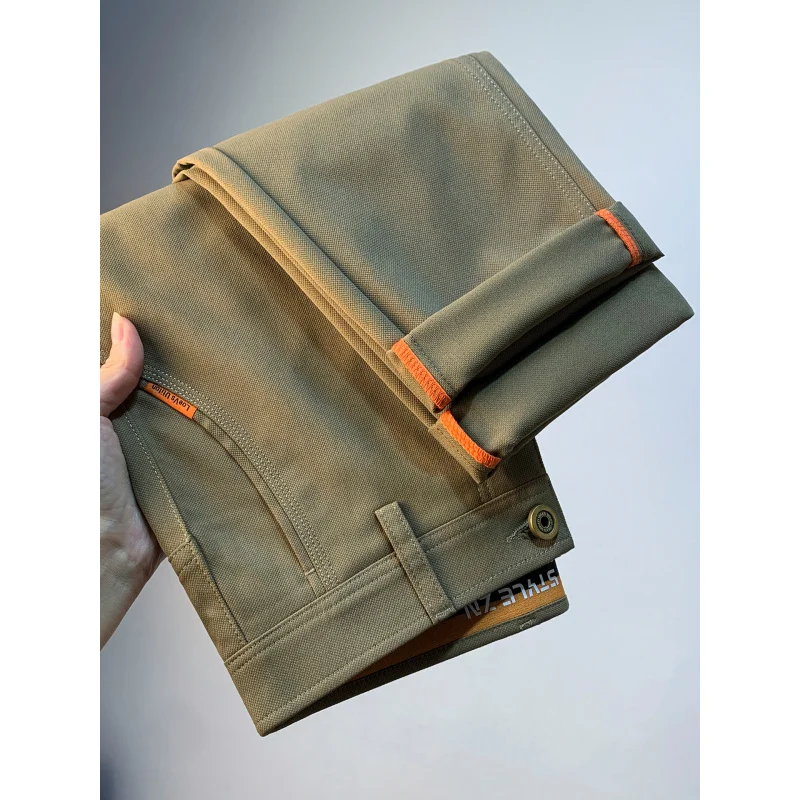 High end men's casual pants for autumn 2025, new fashionable and versatile slim fit straight leg business commuting trousers
