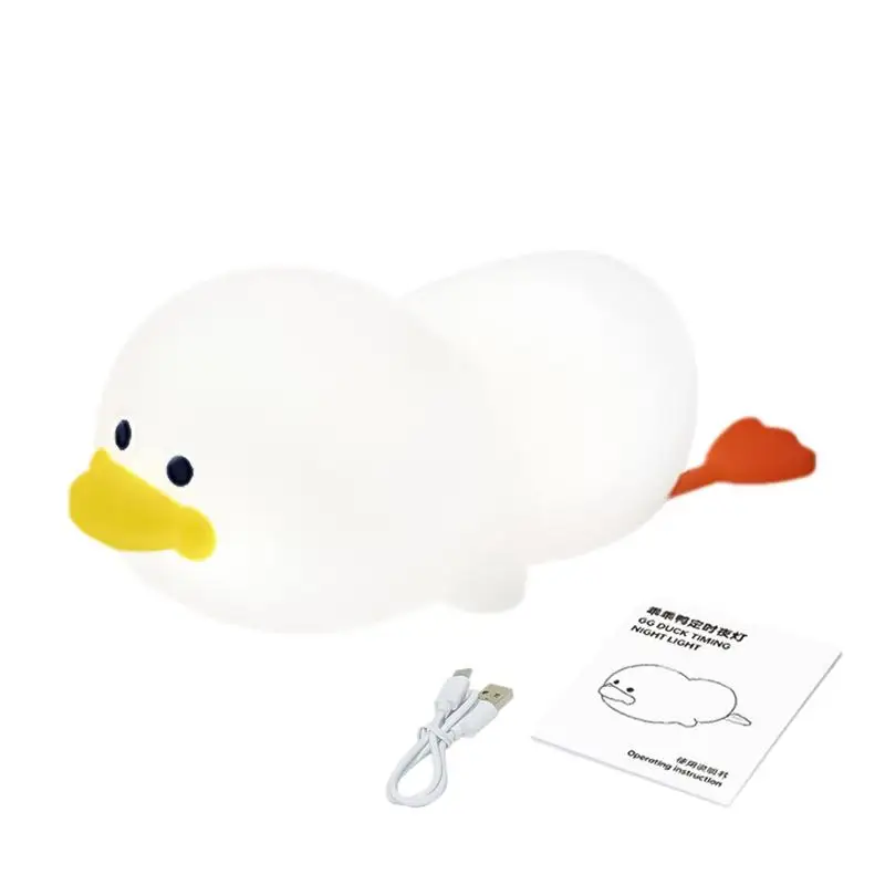 

Silicone Duck Night Light Cute Silicone Duck Lamp For Kids Dimmable LED Lamp Kids Bedroom Decor With Tap Control With Timer For