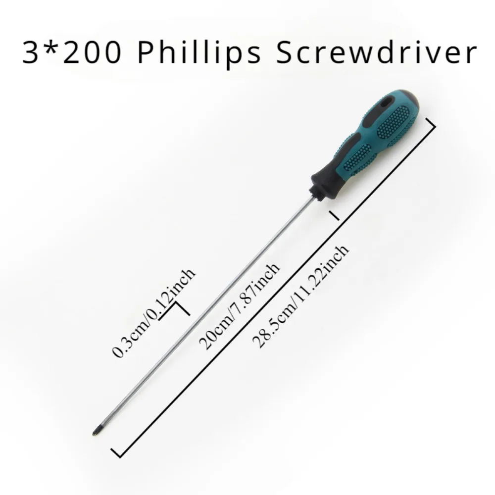 Imagem -02 - Long Slotted Phillips Screwdriver Rubber Handle Magnetic Instalação e Desmontagem Repair Tool