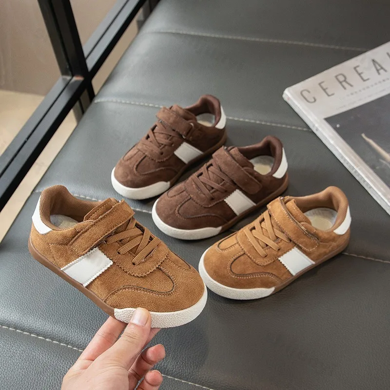 

Children's Retro Low Top Casual Flat Soled Sports Shoes 2025 Autumn Boys' Fashion Trend Versatile Comfortable Non Slip Sneakers