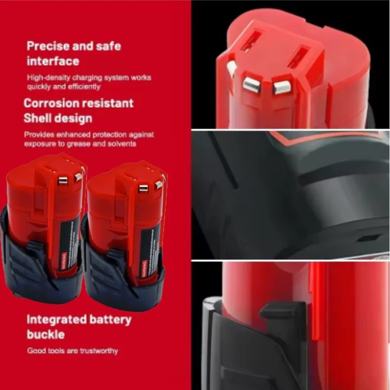 Náhradní baterie 12V 3Ah pro Milwaukee M12 XC 12V lithium-iontová baterie kompatibilní s elektrickým nářadím 48-11-2420 48-11-2411 - náhled 3