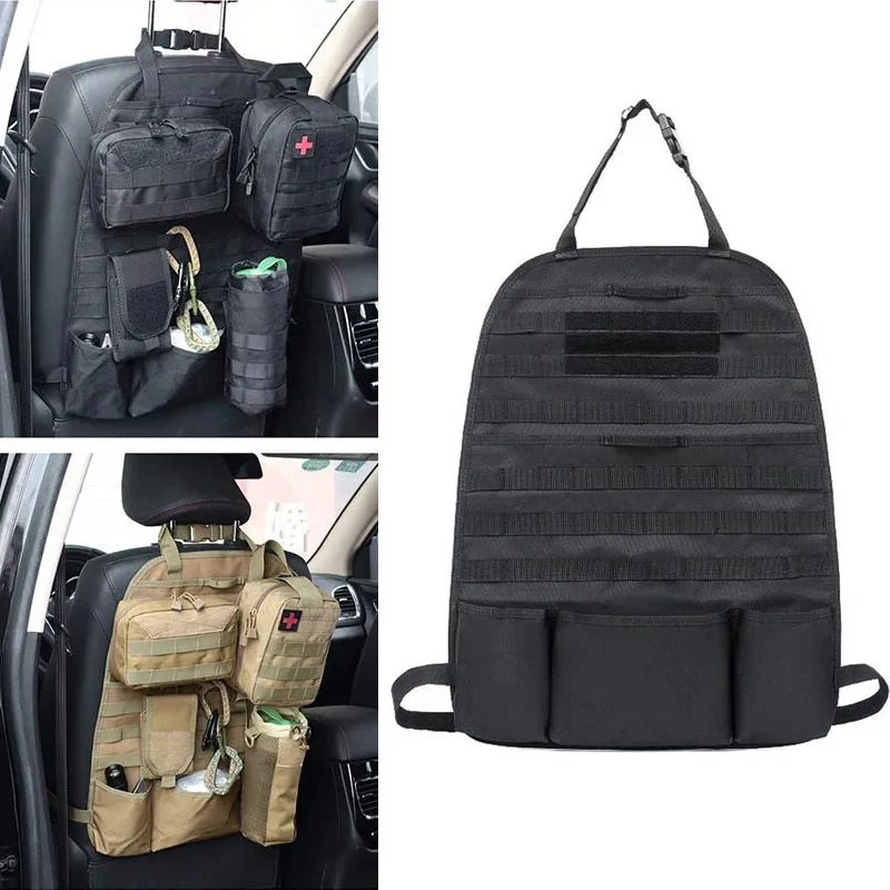 Car Back Seat Organizer Backrest Storage Rack MOLLE Tactical Storage Outdoor Sports Accessory Bag Storage Tactical Hanging Bag