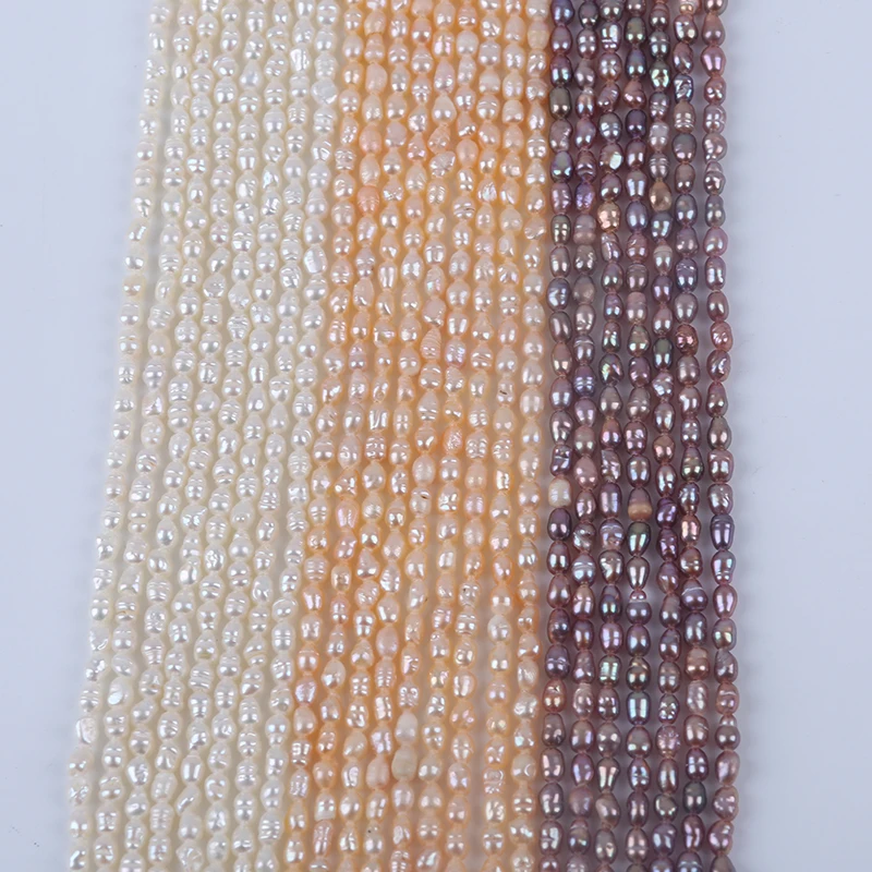 2.8-3.2mm Wholesale Real Natural Freshwater Rice Pearls for Jewelry Making