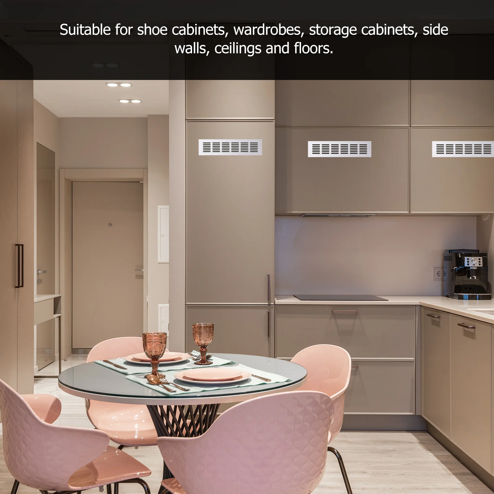 Cabinet Vent Covers Rectangular Rectangle Furniture Breathable Mesh Aluminum Alloy Air Wind