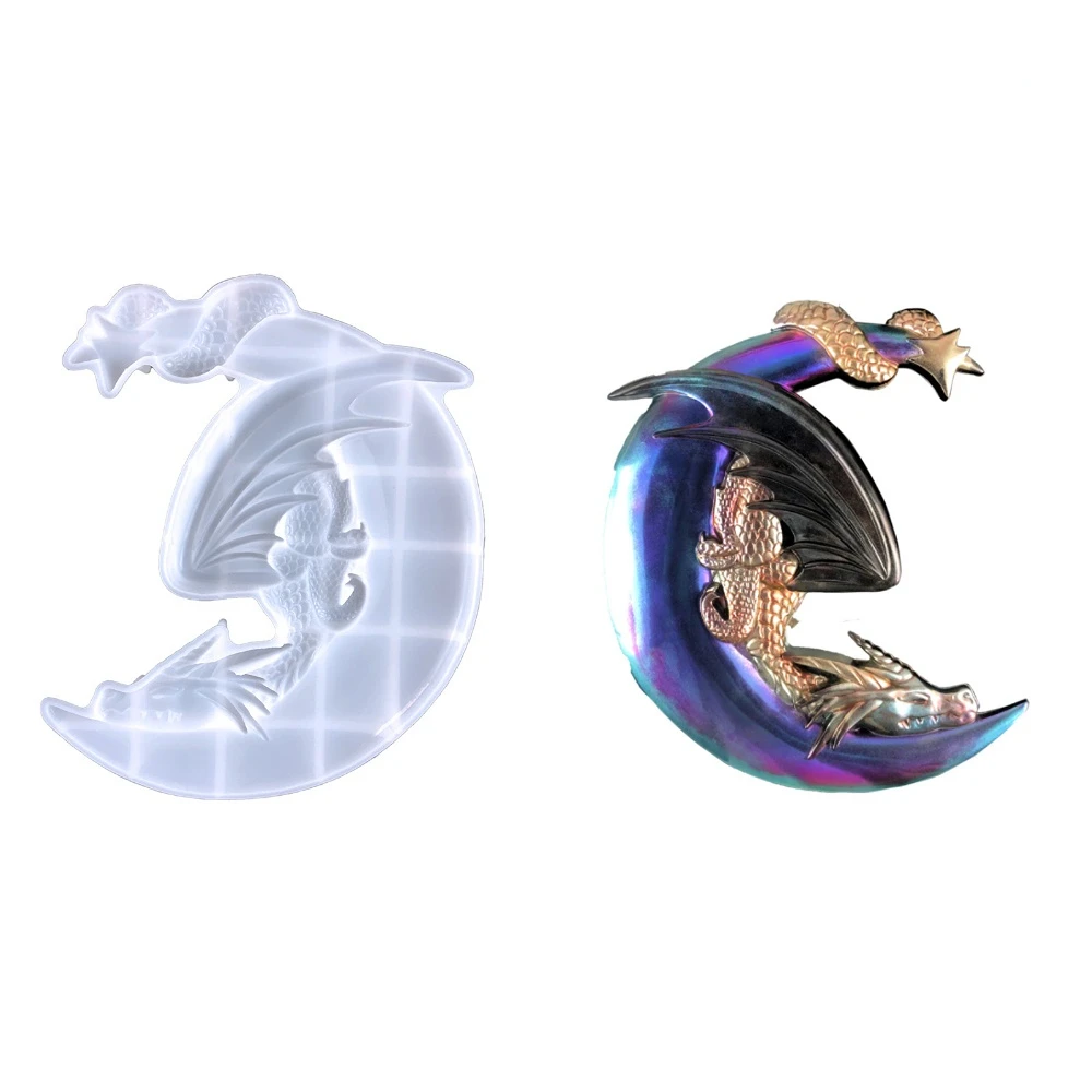 3D Flying Dragon Moon Wall Decoration Silicone Mold DIY Handicraft Wall Living Room Desktop Decoration Epoxy Resin Molds - Image 3