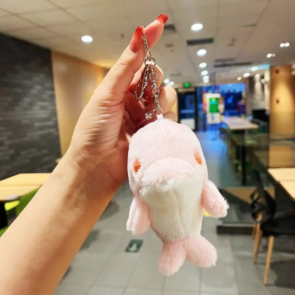 

Cute Dolphin Doll Keychain Dolphin Soft Fluffy Pom Pom Whale Key Ring Fluffy Cute Cute Dolphin Pendant Decoration