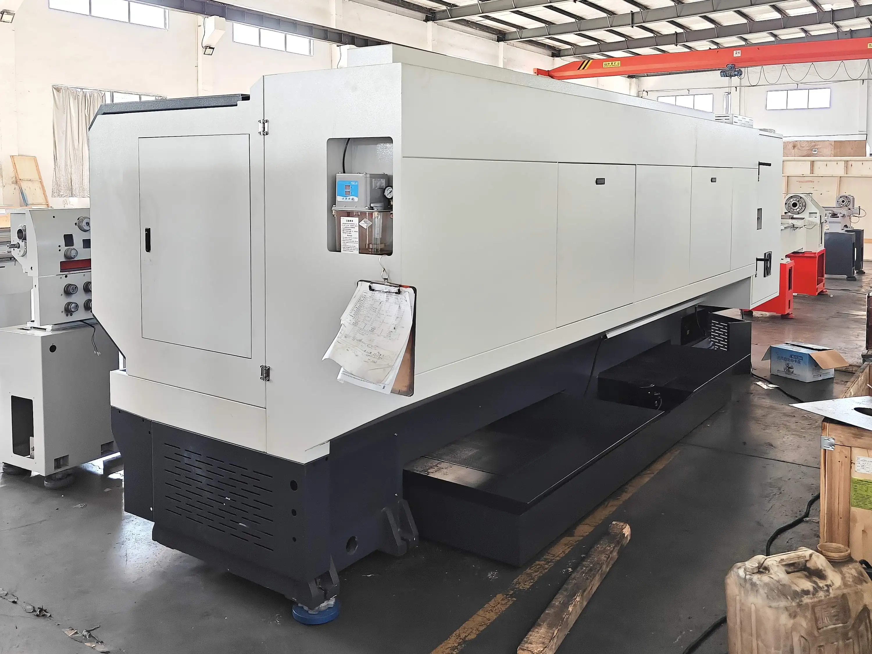 Tokarka CNC z płaskim stołem CK6166H/3000, automatyczna, szybka, do obróbki metalu, system FANUC/GSK