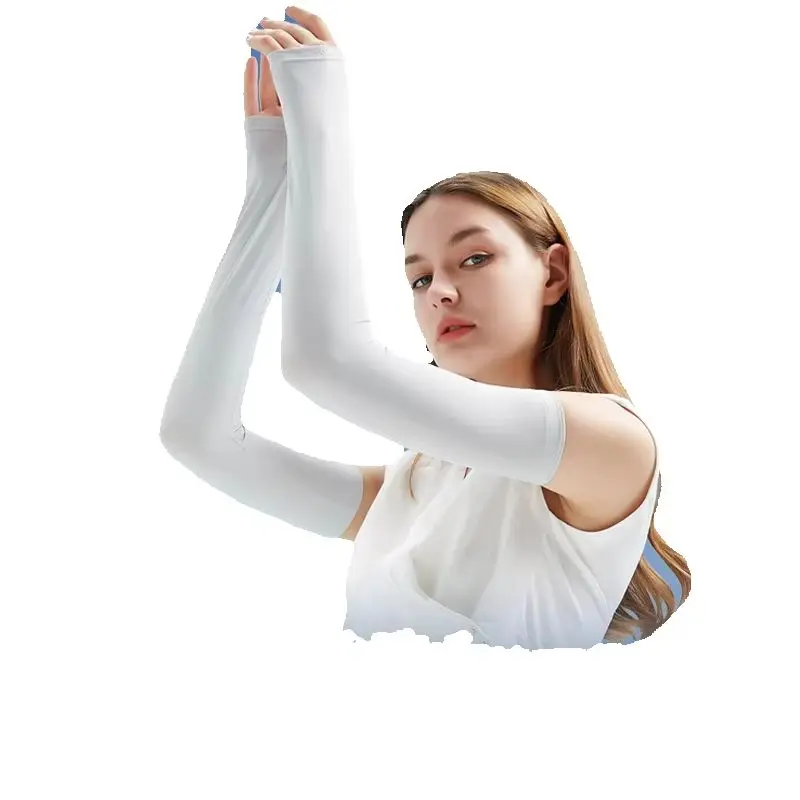 Summer sun protection arm sleeves for women, suitable for outdoor driving and cycling, UV protection, long style, breathable